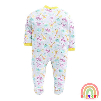 100% Cotton YellowRompers Sleepsuits Jumpsuit Night Suits for Infants Newborn Baby Boys & Girls