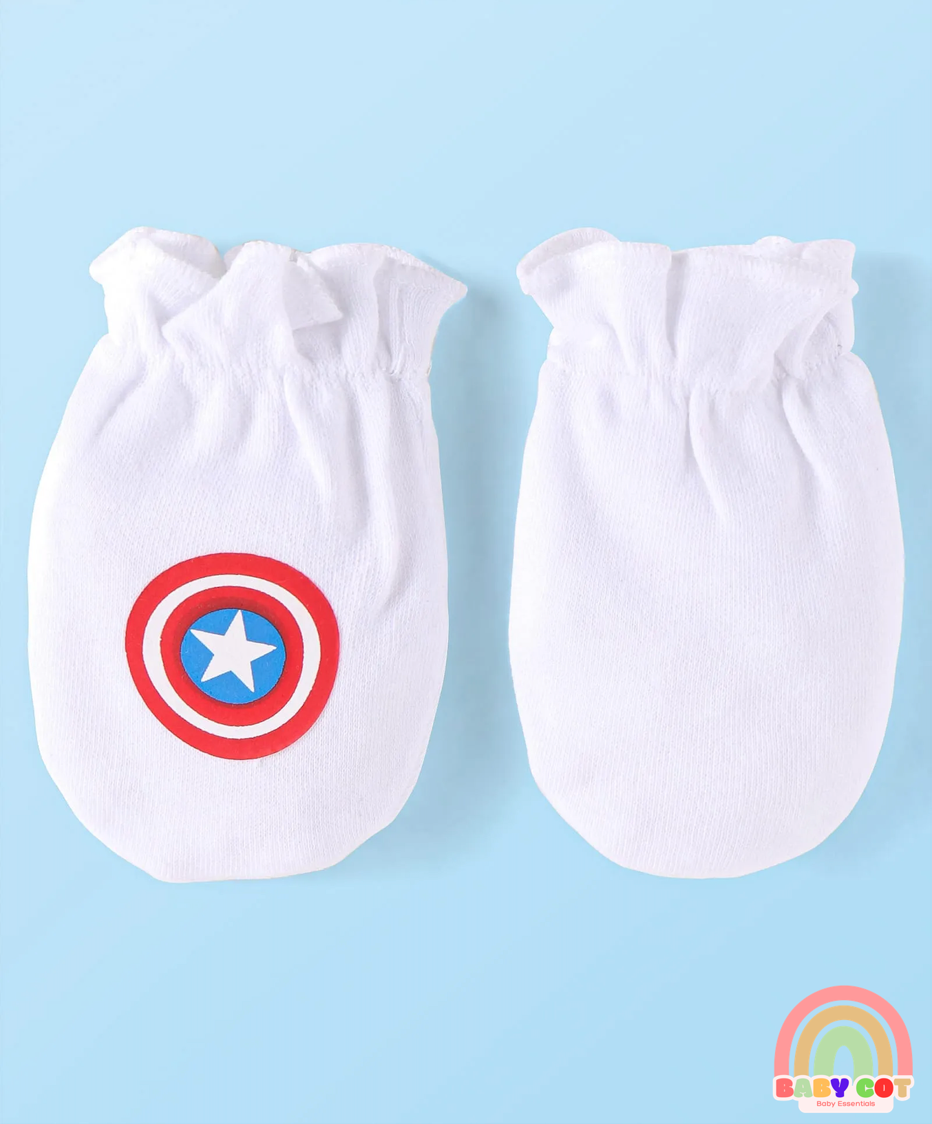 Interlock Knit Cap Mittens & Booties Set - White