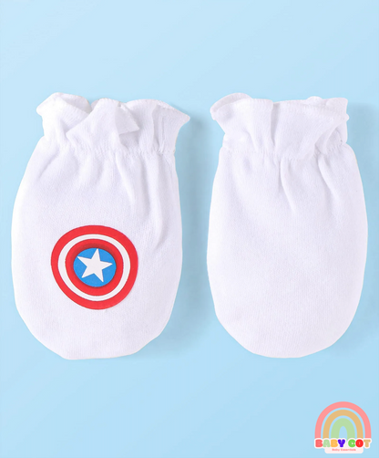 Interlock Knit Cap Mittens & Booties Set - White