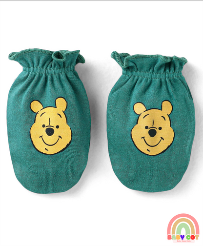Interlock Knit Caps Mittens & Booties Set Dark Green - Diameter 10 cm