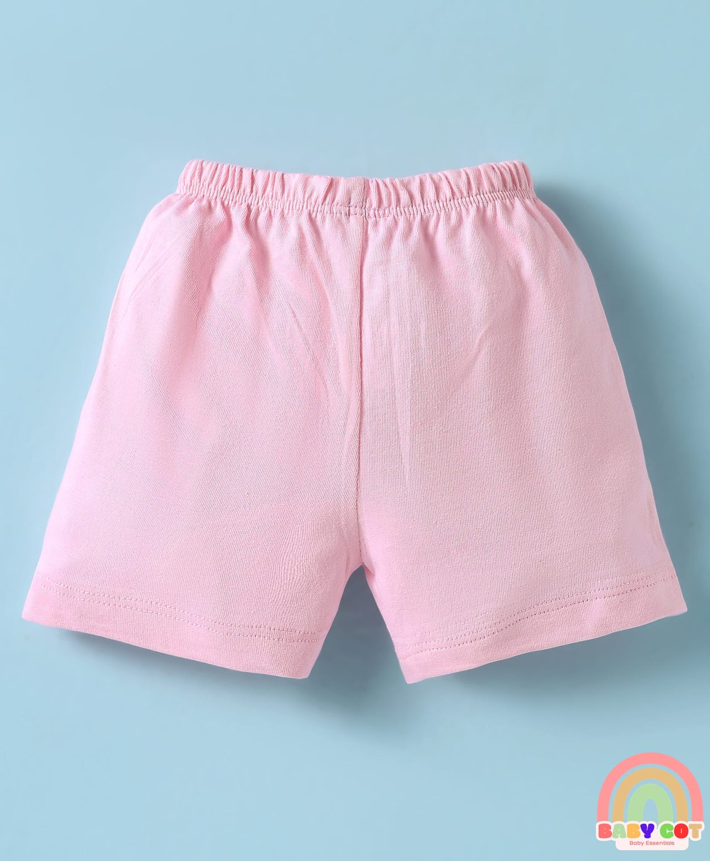 Single Jersey Knit Knee Length Shorts With Hearts & Floral Print Pack Of 3 - Red Pink & White