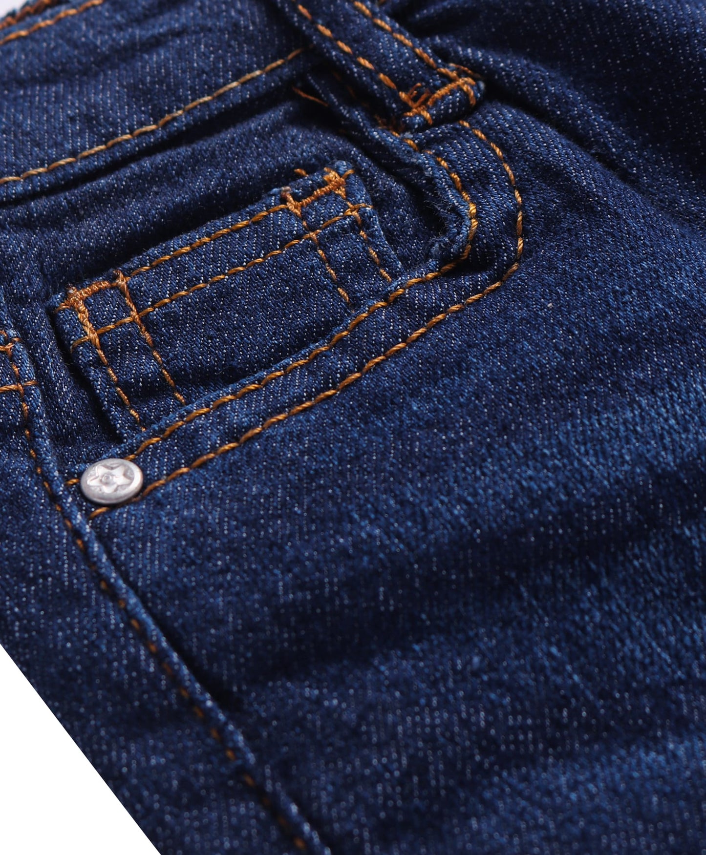 Full Length Washed Jeans with Stretch - Navy Blue