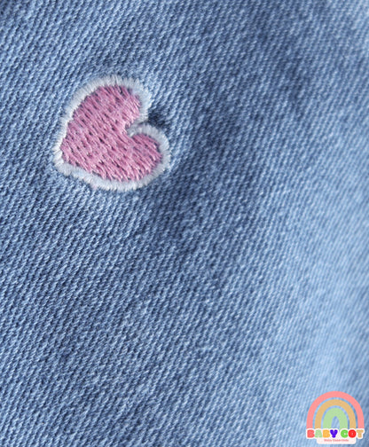 Cotton Lycra Denim Full Length Jeans With Embroidery Detailing - Light Blue