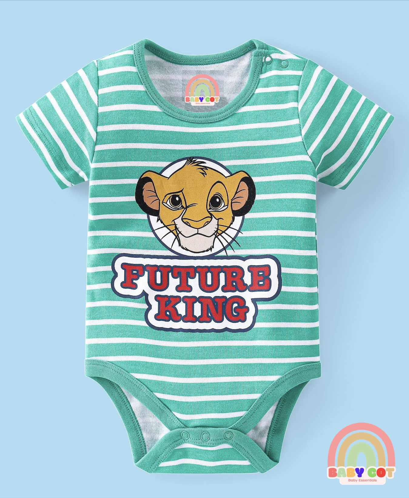 Interlock Half Sleeves Onesies With Lion King Graphics Pack of 3 - Multicolour