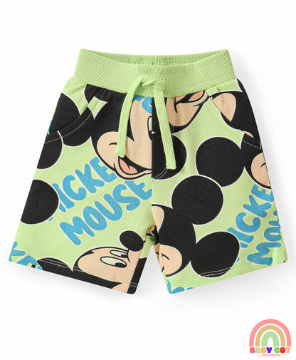 Single Jersey Knit Half Sleeves T-Shirt And Shorts Set Printed - Green