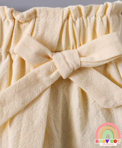 Cotton Above Knee Length Solid Skorts - Beige