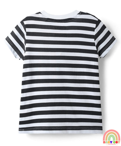 Cotton Jersey Knit Half Sleeves T-Shirt with Frock Winnie the Pooh Graphics- Yellow