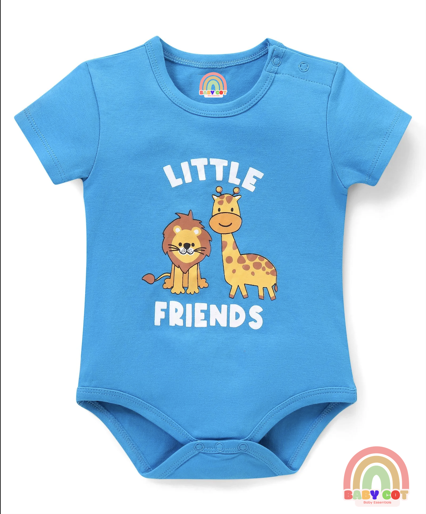 100% Cotton Knit Half Sleeves Onesies With Animal Print Pack of 3 - Multicolor