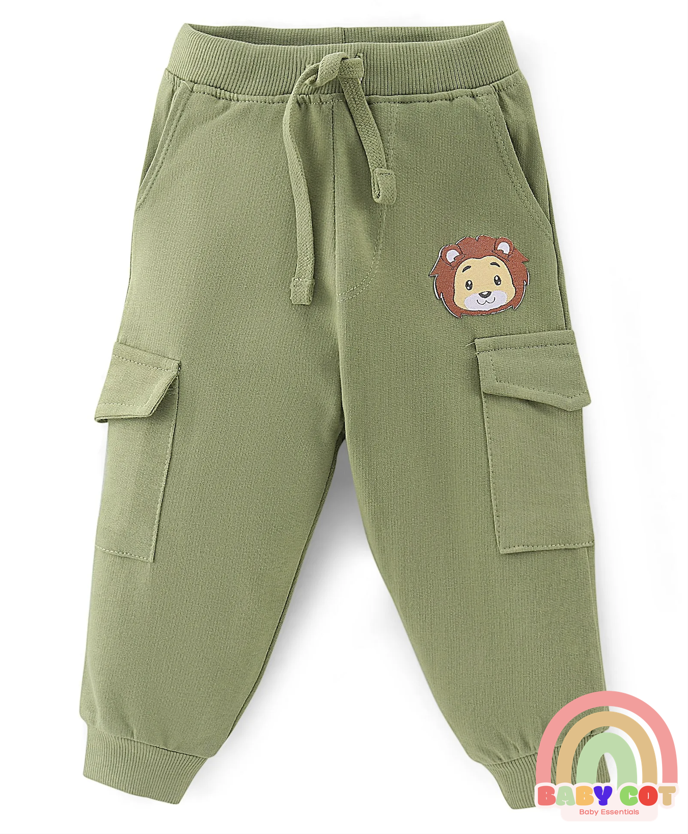 100% Cotton Knit Full Sleeves T-Shirt & Lounge Pants With Text Print & Striped - Blue & Green