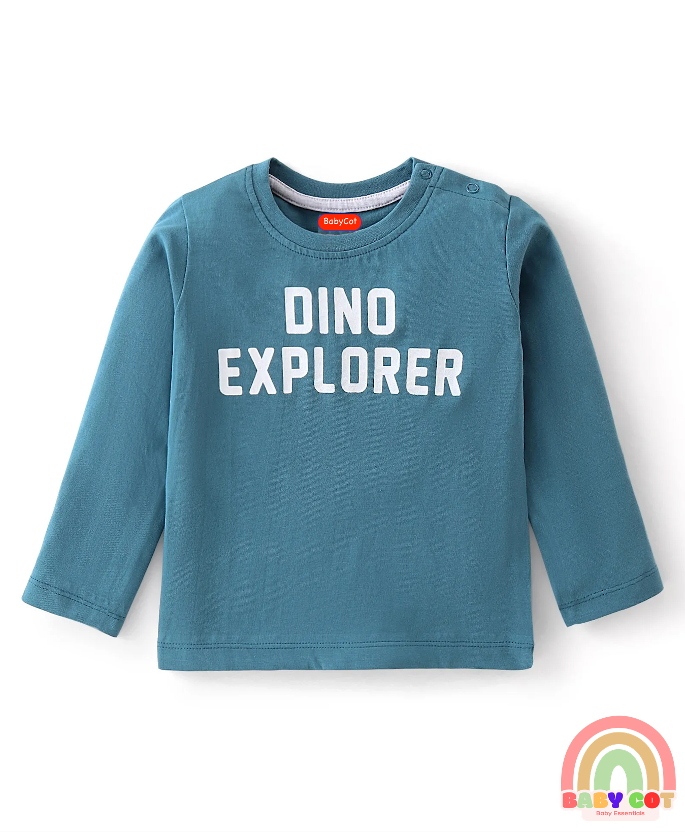 Cotton Knit Full Sleeves T-Shirt with Dino & Striped Print Pack of 3 - Multicolor
