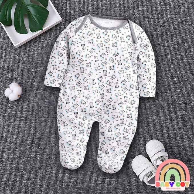 White Mellange 100% Pure Cotton Romper for Boys/Girls UNISEX