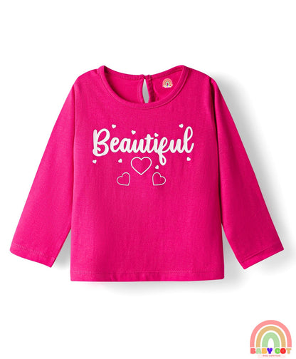 100% Cotton Knit Full Sleeves T-Shirts with Text Print Pack of 5 - Multicolor