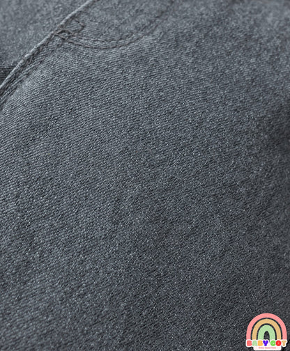 Denim Full Length Washed Jeans With Stretch - Grey
