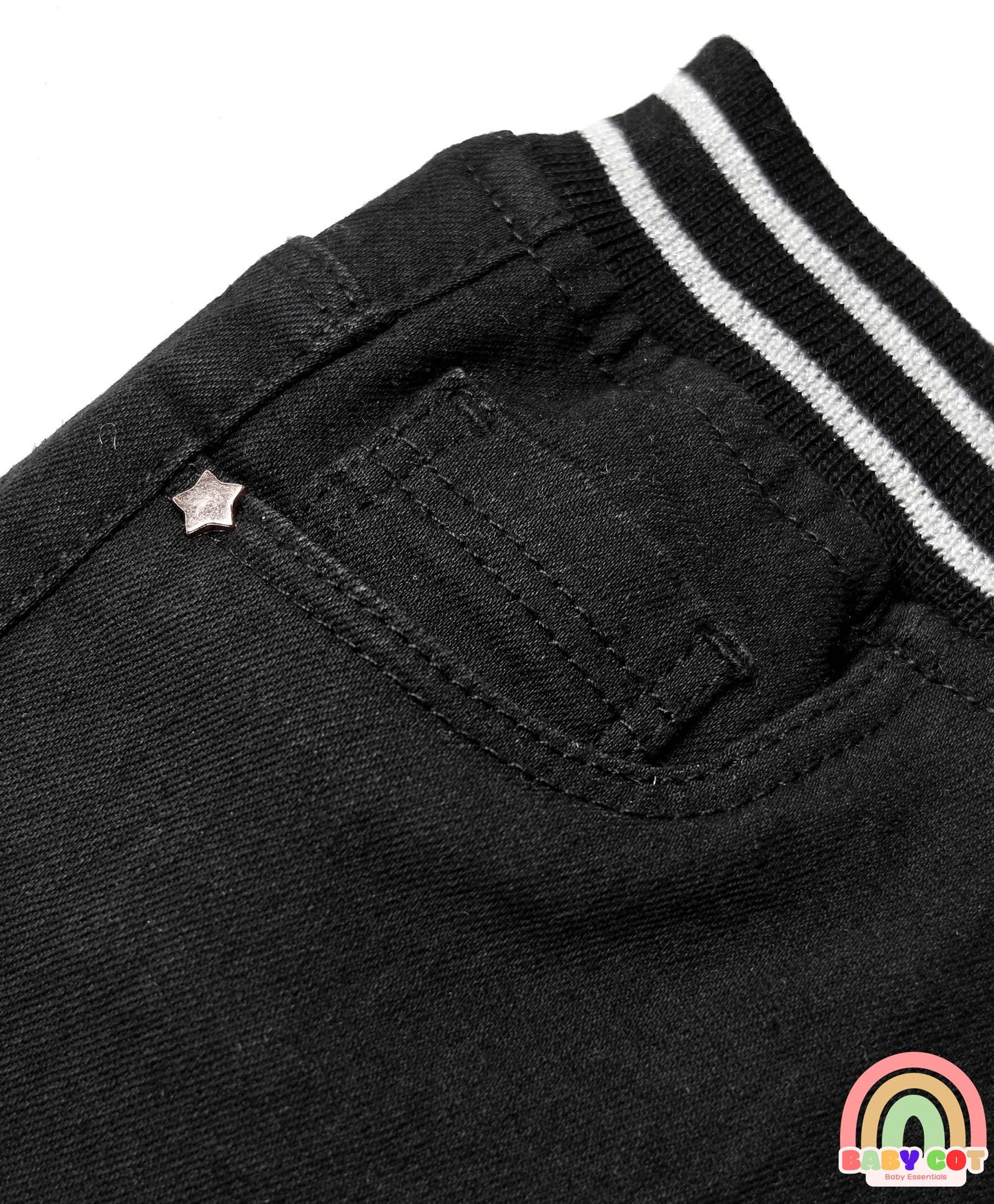 Denim Mid Thigh Washed Skirts -Black