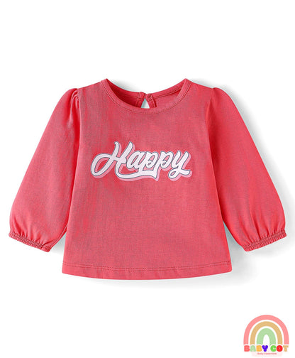 Cotton Knit Full Sleeves T-Shirts with Floral & Text Print Pack of 3 - Red Navy Blue & Orange