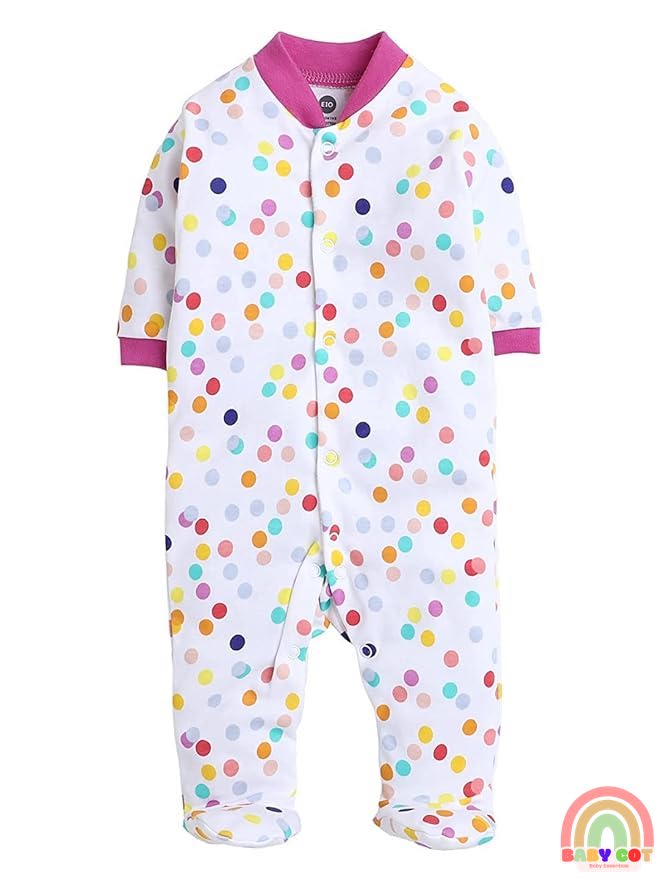 100% Cotton Purple Rompers Sleepsuits Jumpsuit Night Suits for Infants Newborn Baby Boys & Girls