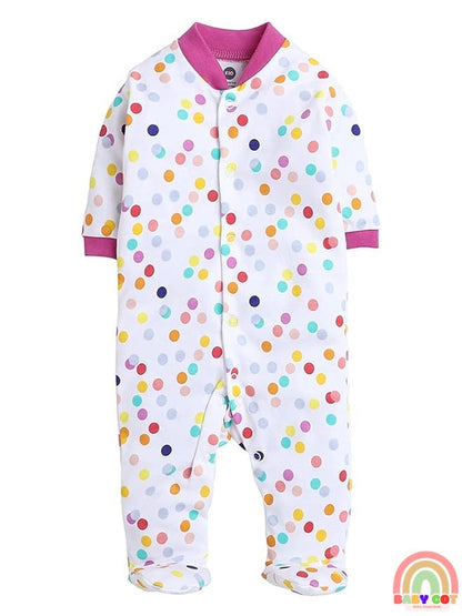 100% Cotton Purple Rompers Sleepsuits Jumpsuit Night Suits for Infants Newborn Baby Boys & Girls