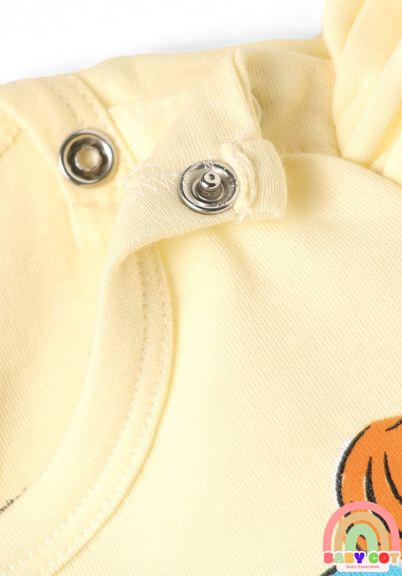 Interlock Knit Half Sleeves Onesie With Frill Detailing & Cinderella Graphics - Off White