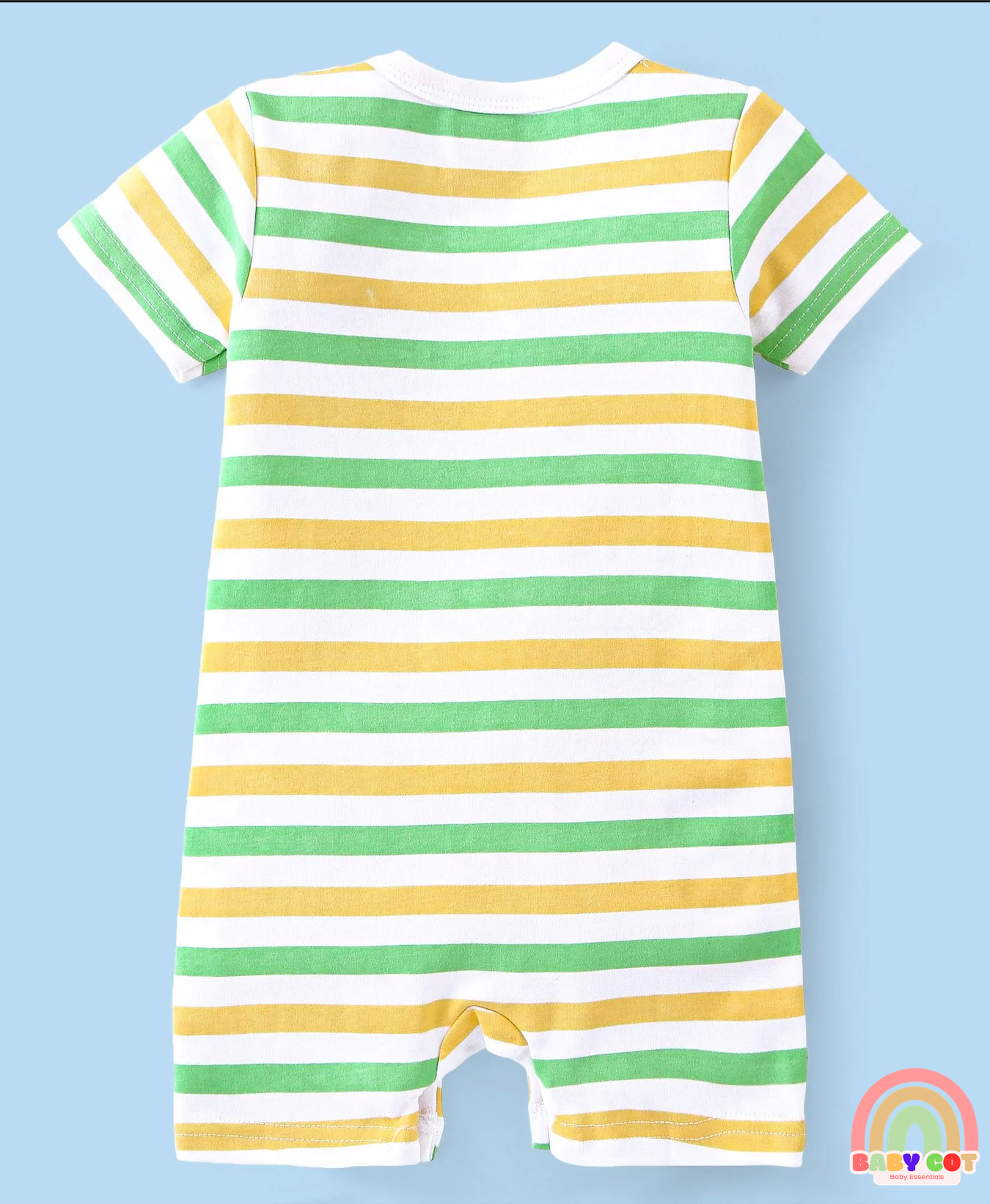 100% Cotton Half Sleeves Rompers Crocodile Print Pack of 2 - Multicolour