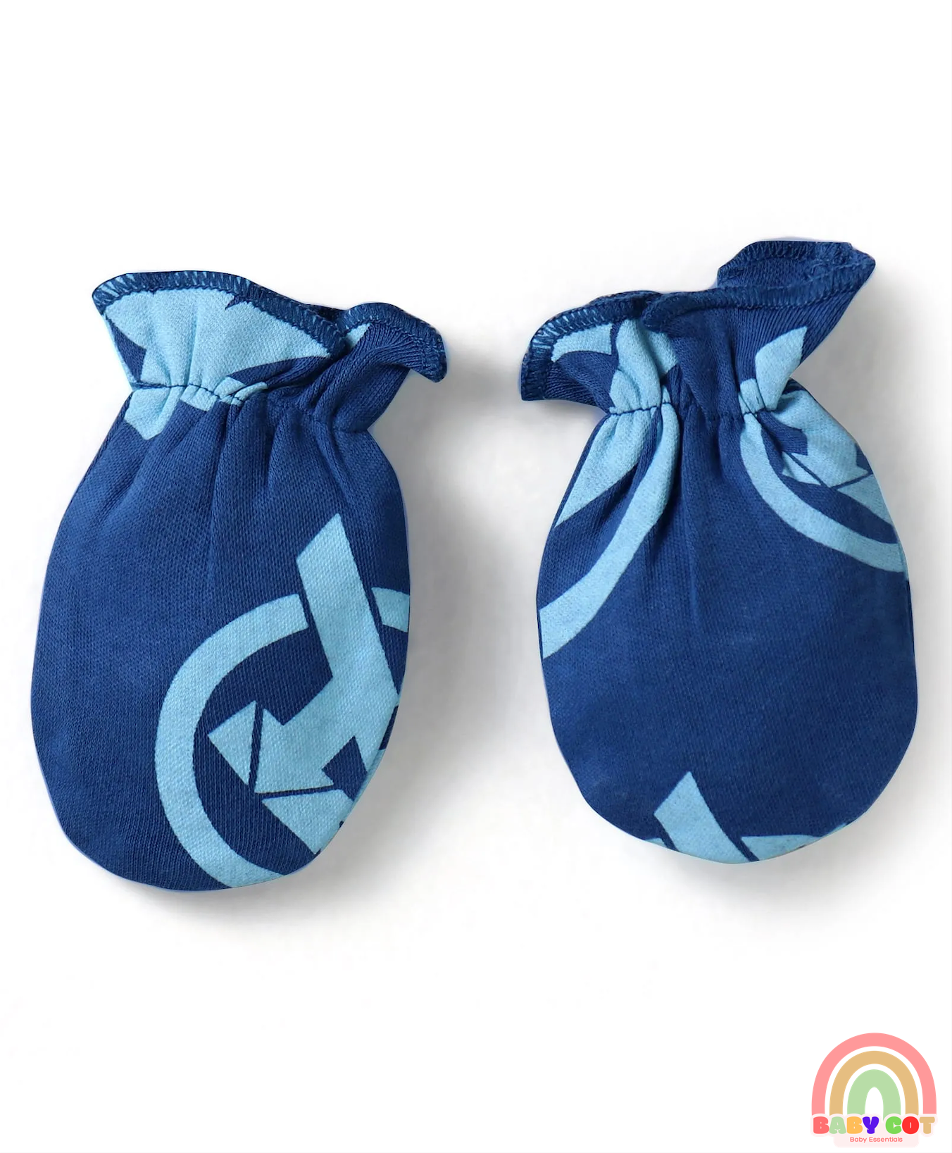 Interlock Knit Cap Mittens & Booties Set - Blue