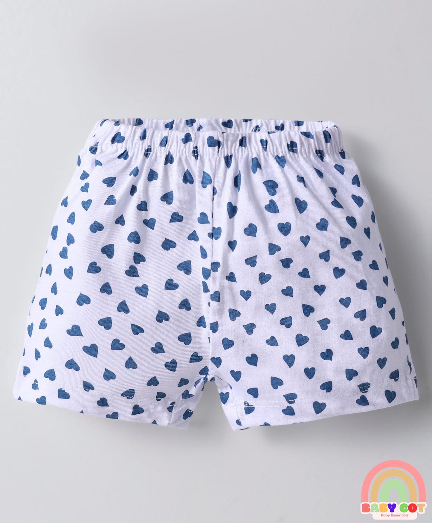 Single Jersey Knit Above Knee Length Shorts With Sea Life & Heart Print Pack Of 5 - Multicolour