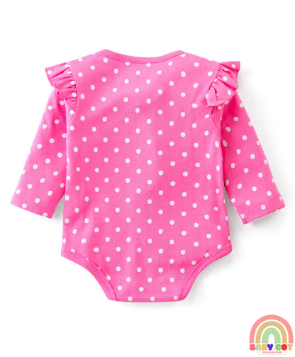 100% Cotton Interlock Full Sleeves Onesies Polka Dots & Floral Print Pack of 3 - Multicolour