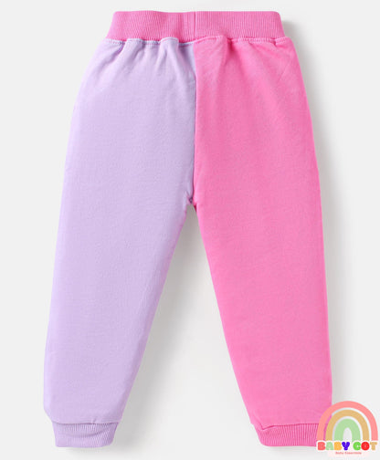 Terry Knit Full Raglan Sleeves Hooded Sweatshirt & Lounge Pant with Minnie Mouse Graphics - Pink & Lilac