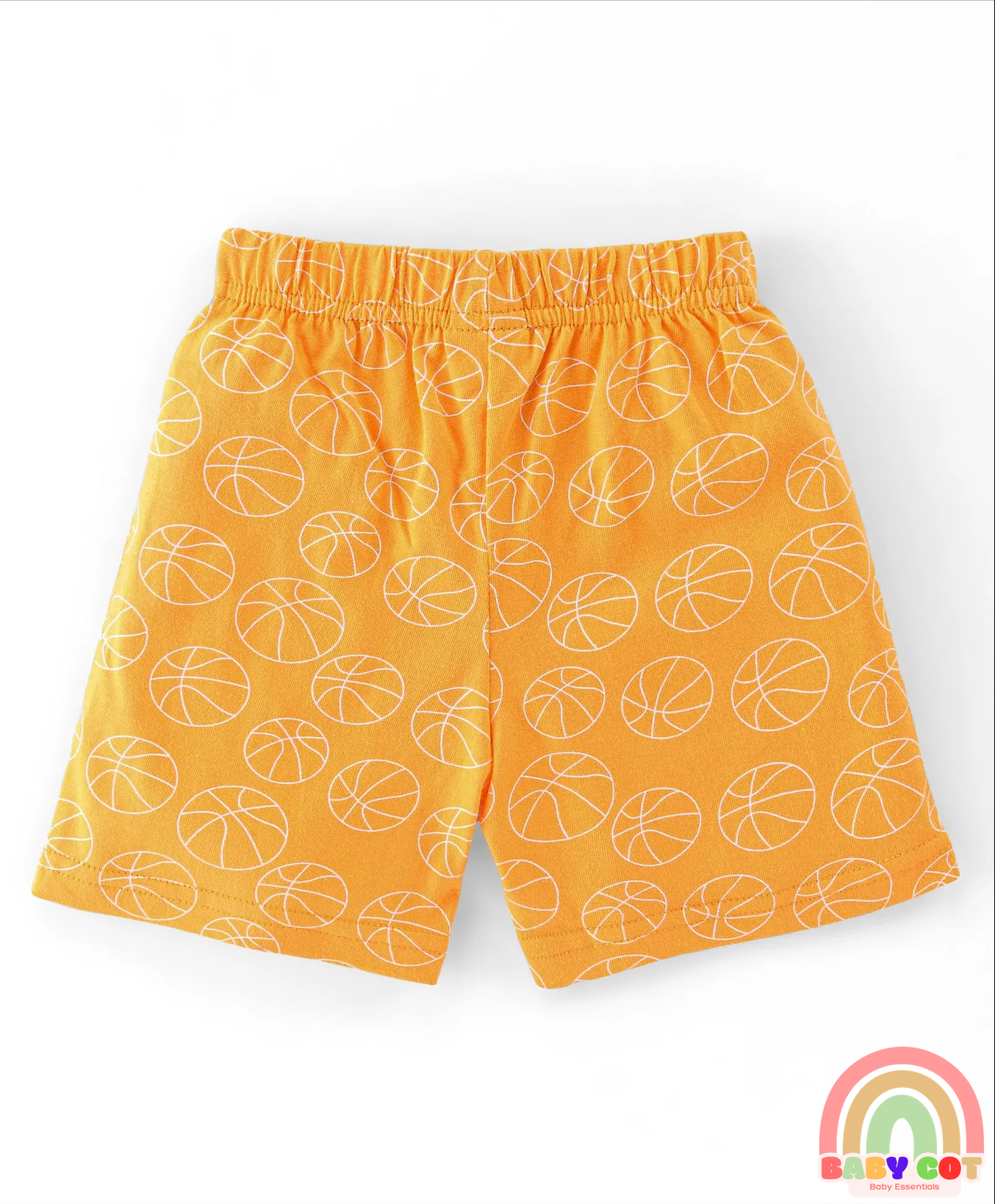 Cotton Knit Knee Length Striped Shorts Text & Balls Print Pack of 3 - Multicolour