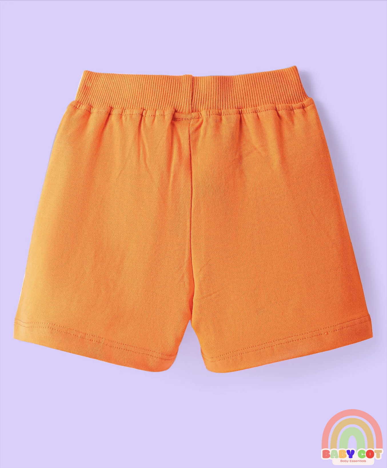 Cotton Knit Mid Thigh Length Shorts with Text Print & Tape Detailing Pack of 3 - Orange & Blue