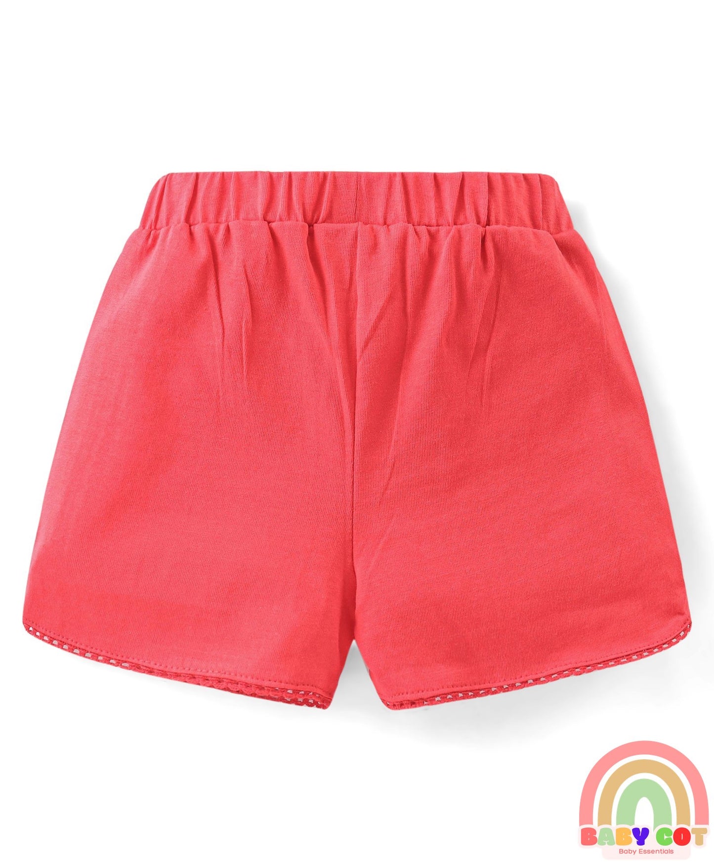 100% Cotton Knit Sleeveless Top & Shorts Set with Fruit Print - Multicolor