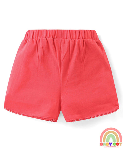 100% Cotton Knit Sleeveless Top & Shorts Set with Fruit Print - Multicolor