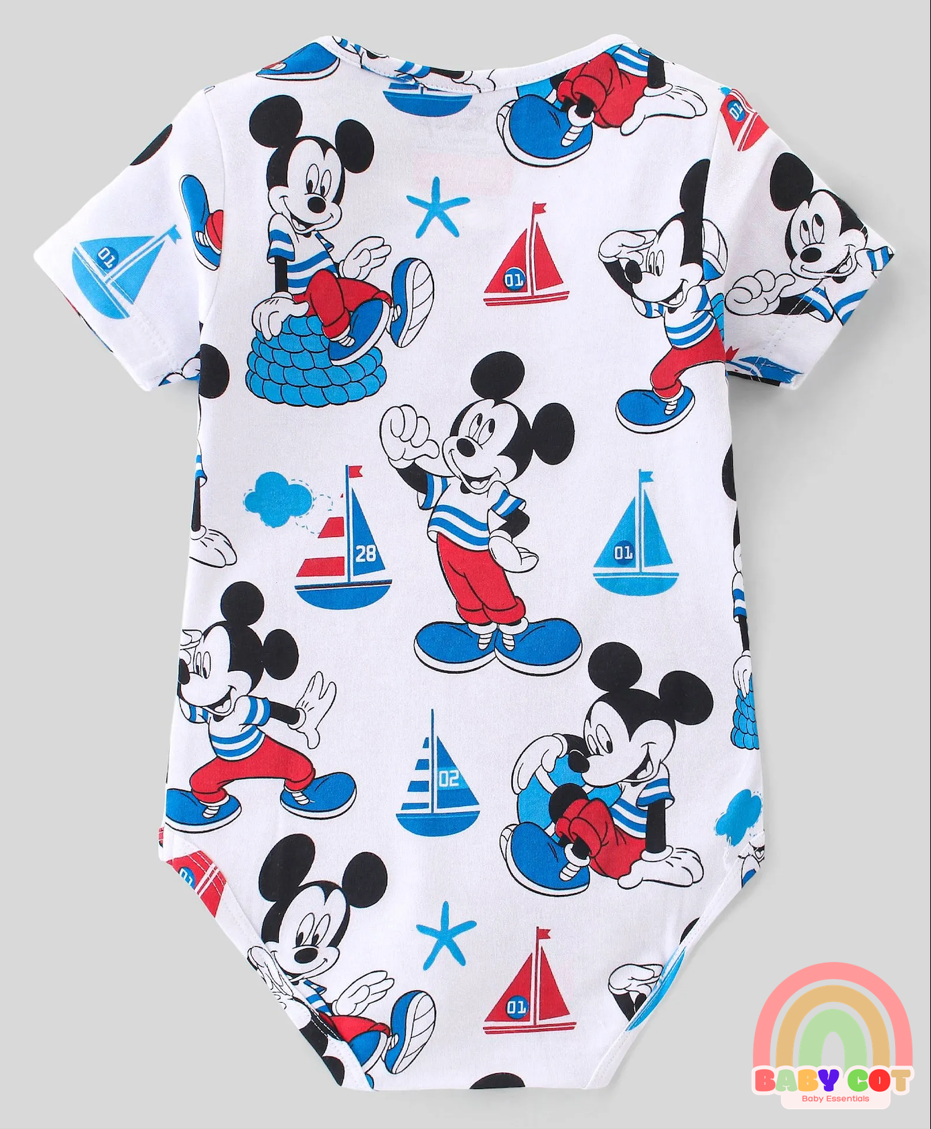 Interlock Cotton Knit Half Sleeves Printed Onesies  Pack of 3 - Multicolor