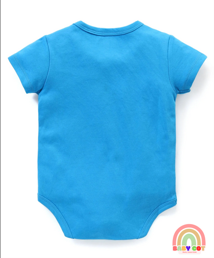 100% Cotton Knit Half Sleeves Onesies With Animal Print Pack of 3 - Multicolor