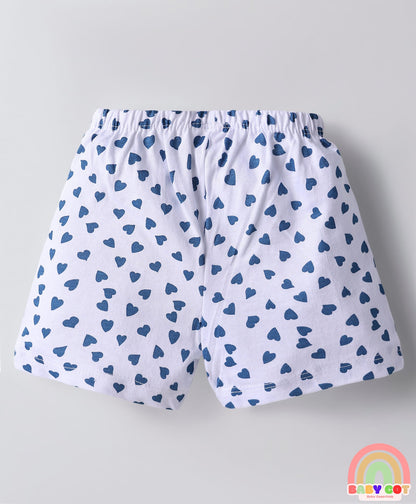 Single Jersey Knit Above Knee Length Shorts With Sea Life & Heart Print Pack Of 5 - Multicolour