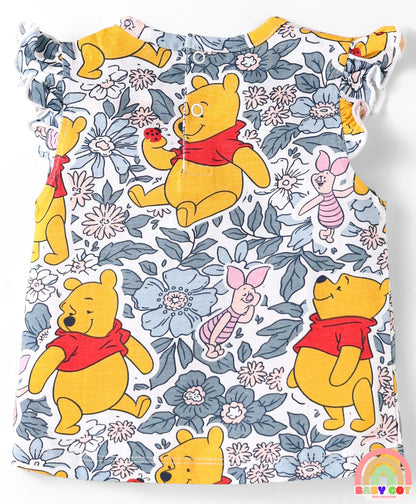 Single Jersey Knit Sleeveless T-Shirts With Winnie The Pooh Graphics Pack Of 3 - Pink & Light Blue