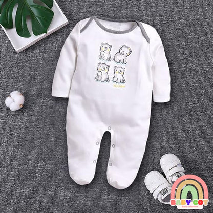 White Mellange 100% Pure Cotton Romper for Boys/Girls UNISEX
