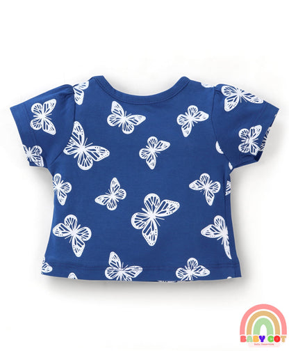 100% Cotton Half Sleeves T-Shirts Butterfly Print Pack of 3 - Multicolour