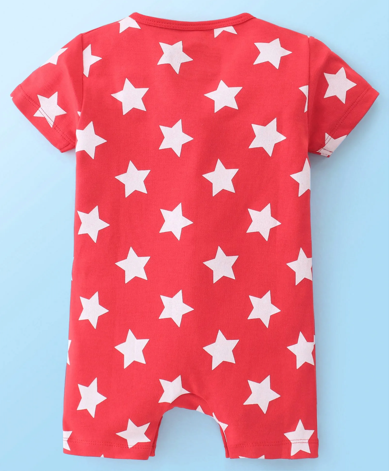 Interlock Cotton Knit Half Sleeves Rompers Printed Pack of 2 - Red & White