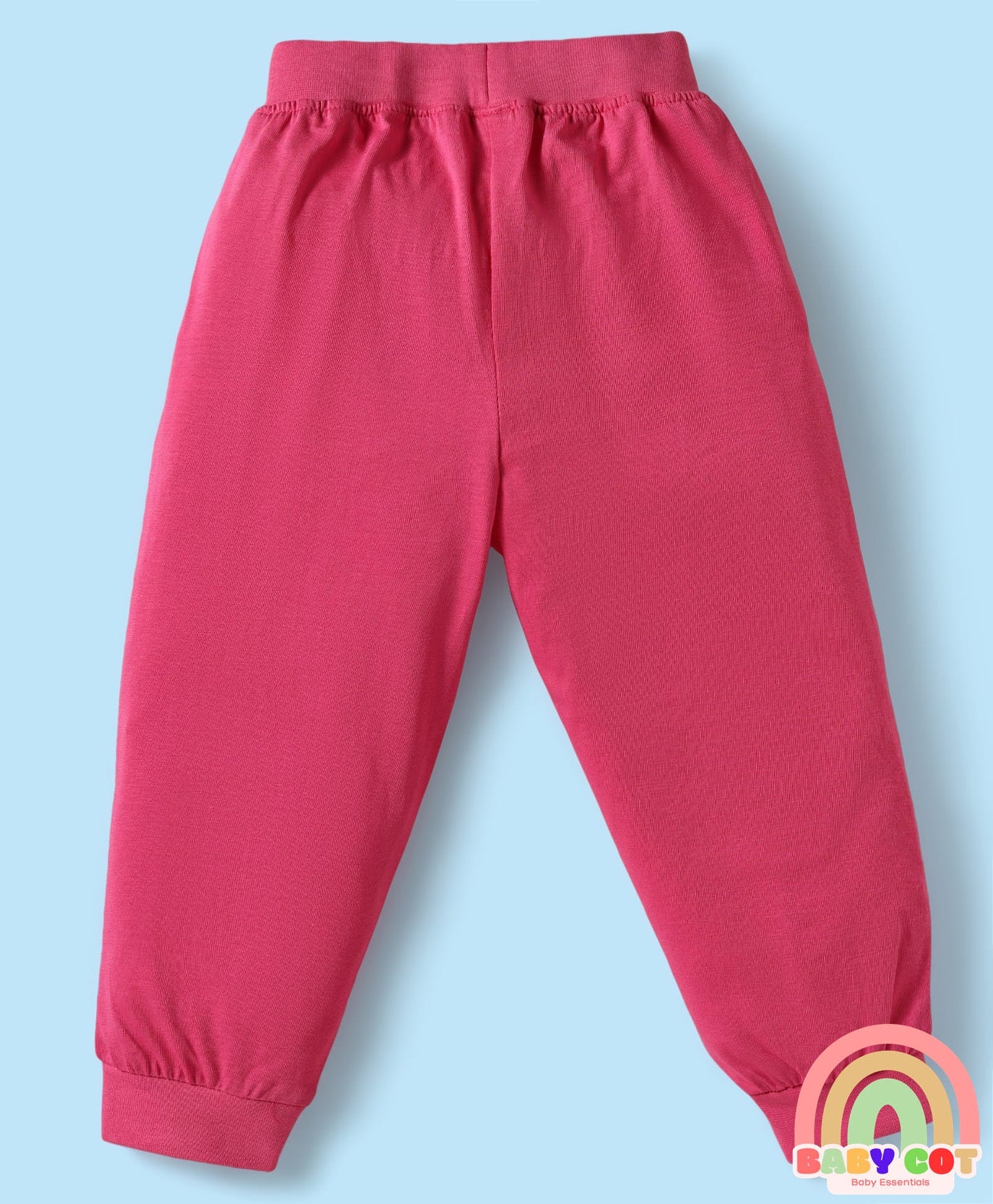 100% Cotton Knit Half Sleeves Floral Printed T-Shirt & Lounge Pant Set - White & Dark Pink