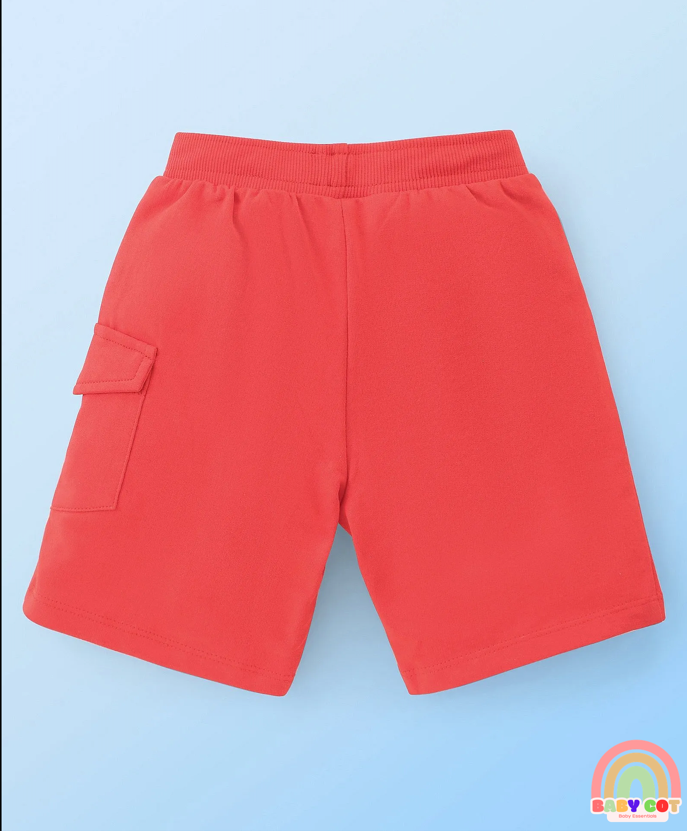 Single Jersey Knit Half Sleeves T-Shirt And Shorts Set With Print - Off White & Red