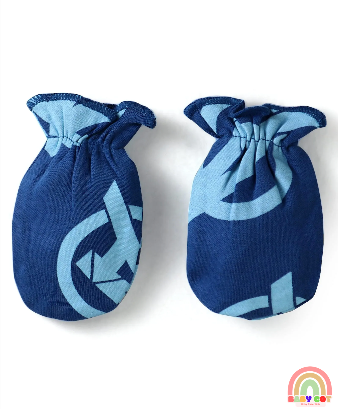 Interlock Knit Cap Mittens & Booties Set - Blue