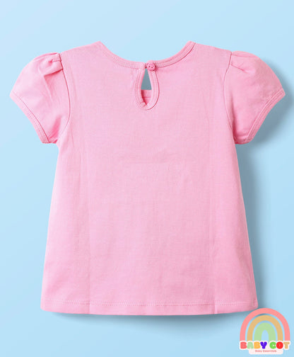 Cotton Knit Half Sleeves T-Shirts With Tropical Print Pack Of 3 -Yellow & Pink