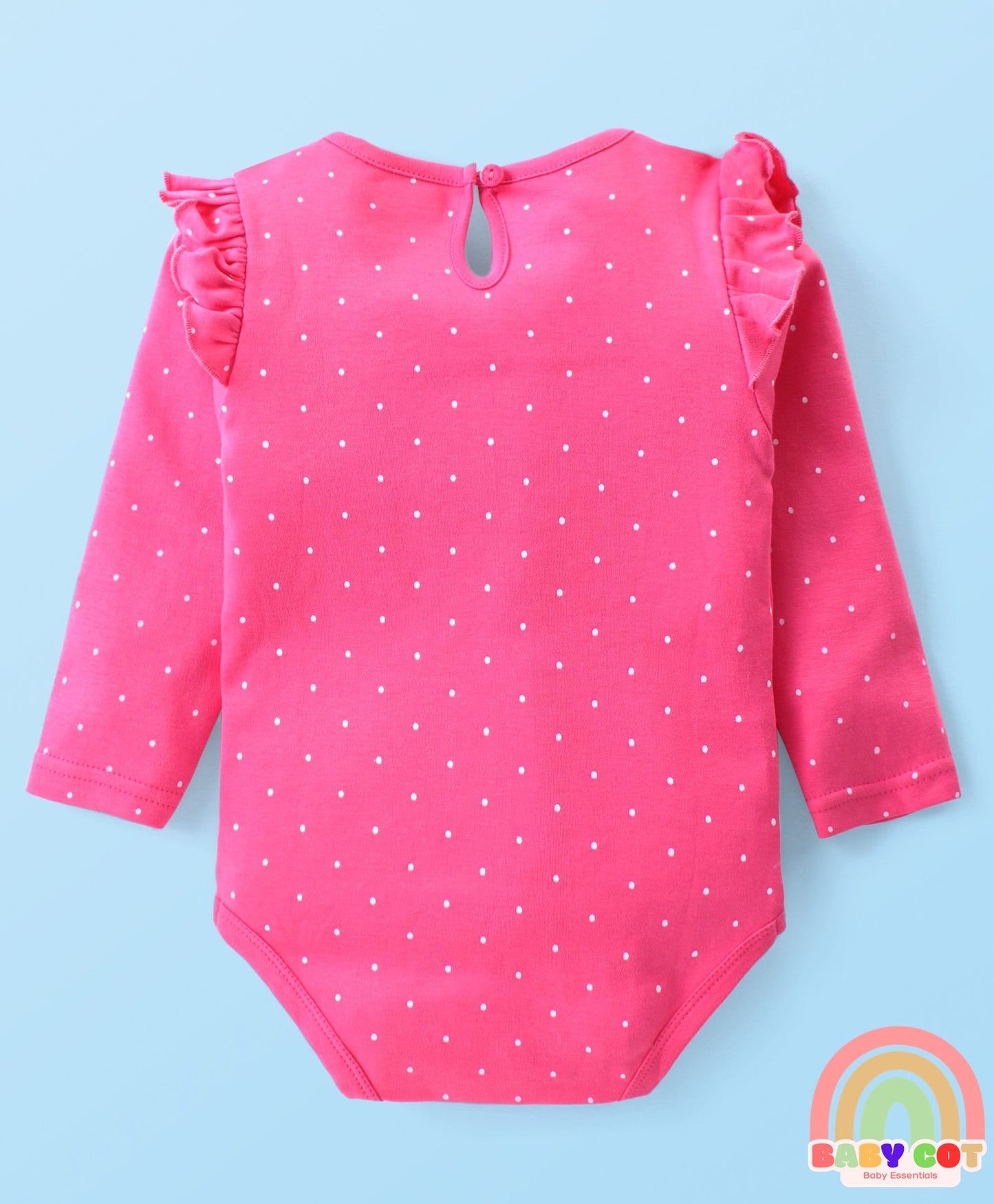 100% Cotton Full Sleeves Onesies with Frill Detailing Floral & Text Print Pack of 3 - Multicolour