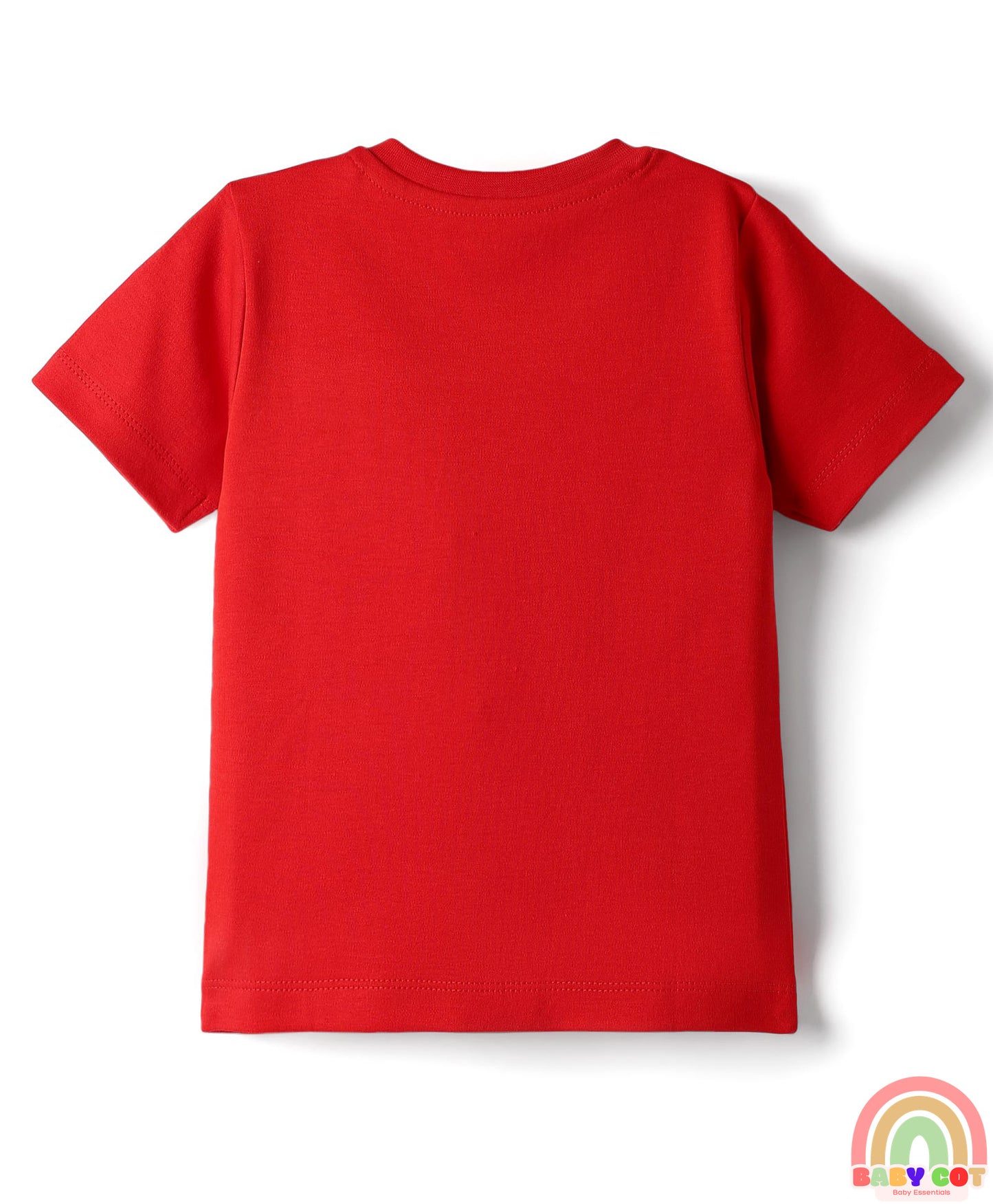 Interlock Knit Half Sleeves T-Shirts with Text Print Pack of 2 - Red & Light Green