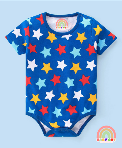Printed Half sleeves onesies Multicolour 100% cotton - Pack of 3
