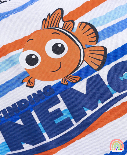 Interlock Knit Half Sleeves Onesies with Nemo Graphics Pack of 2 - Multicolour