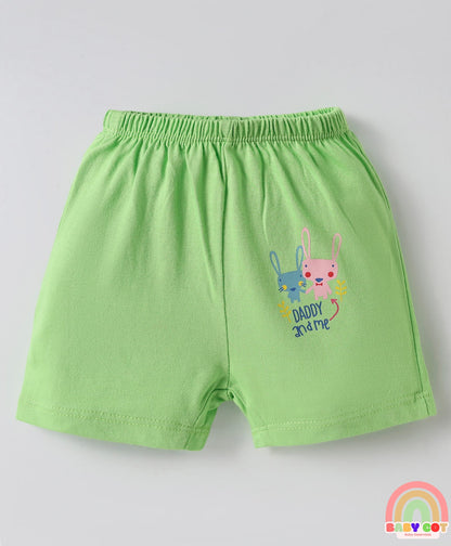 Single Jersey Knit Above Knee Length Shorts With Animal & Heart Print Pack Of 5 - Multicolour