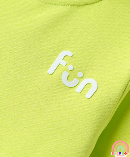 Interlock Knit Half Sleeves T-Shirts with Text Print Pack of 2 - Red & Light Green