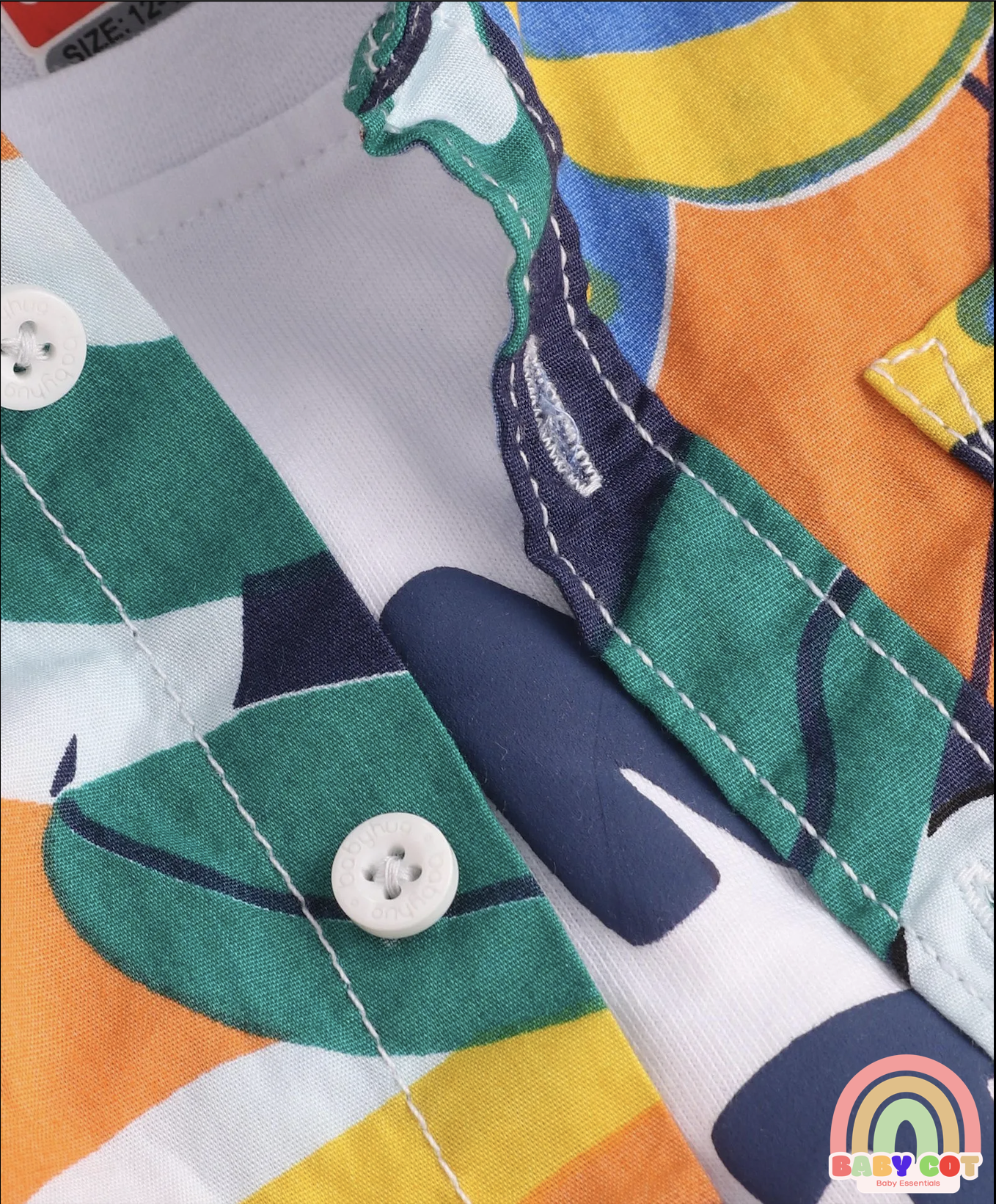 otton Woven Full Sleeves Jungle Theme Printed Shirt with Inner T-Shirt - Multicolor
