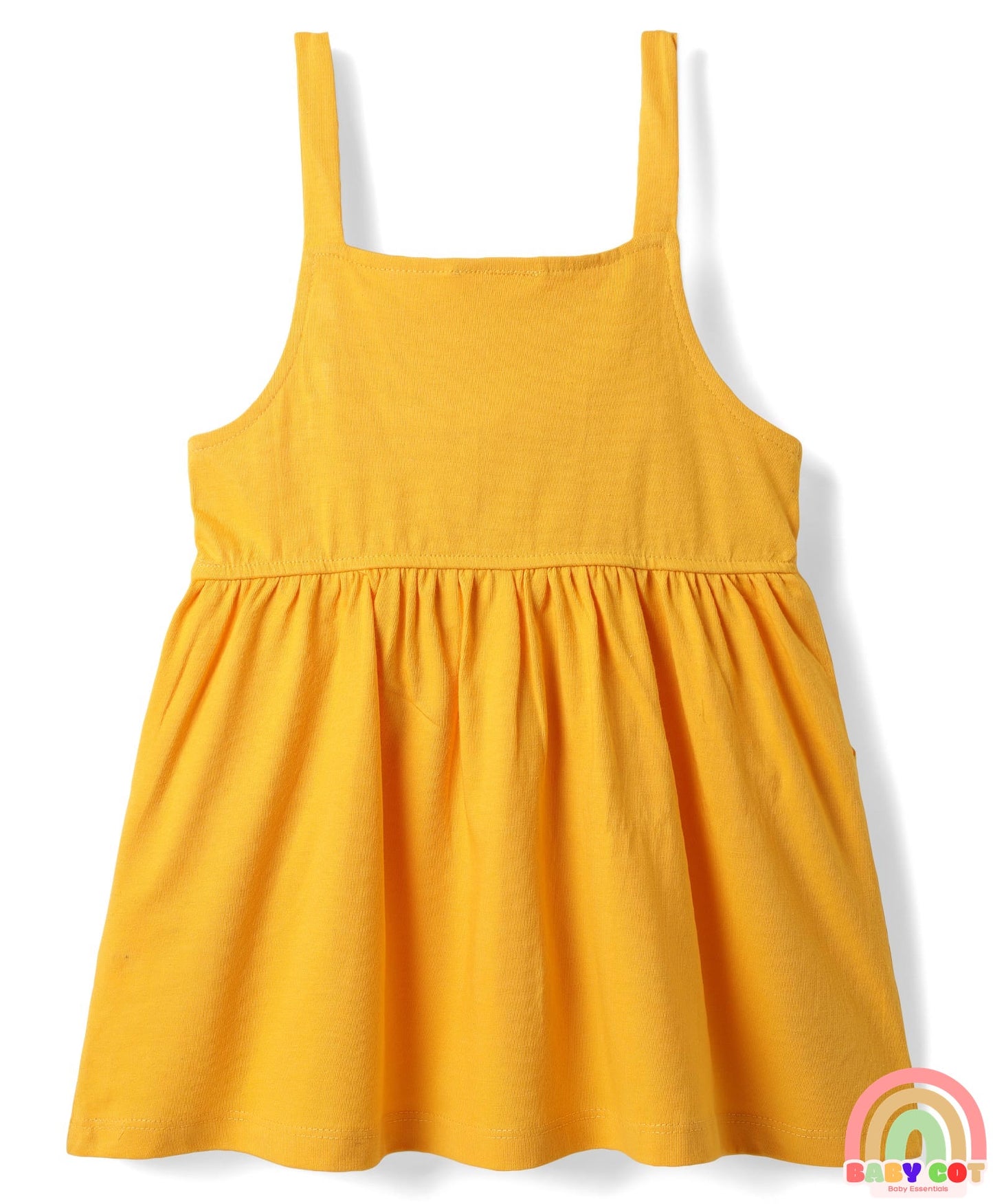 Cotton Jersey Knit Half Sleeves T-Shirt with Frock Winnie the Pooh Graphics- Yellow
